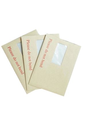Bruin/wit Kraftpapier Zelfklevend Karton Achtersteunde Venster enveloppen voor Promotie