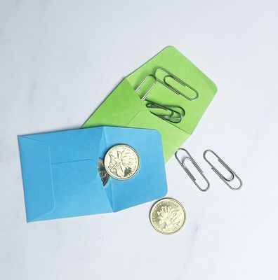 Kleine vierkant munt enveloppen Kleurpapier geld enveloppen voor munt en zaad 2 x 2 inch