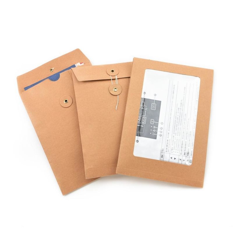 Aanpasbare grootte Bruine Kraft Pocket Style Enveloppe zonder Gusset voor belangrijke documenten